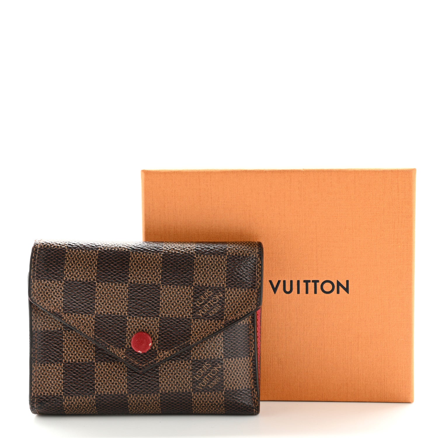 Louis Vuitton Damier Ebene Victorine Wallet Red 13 of 13