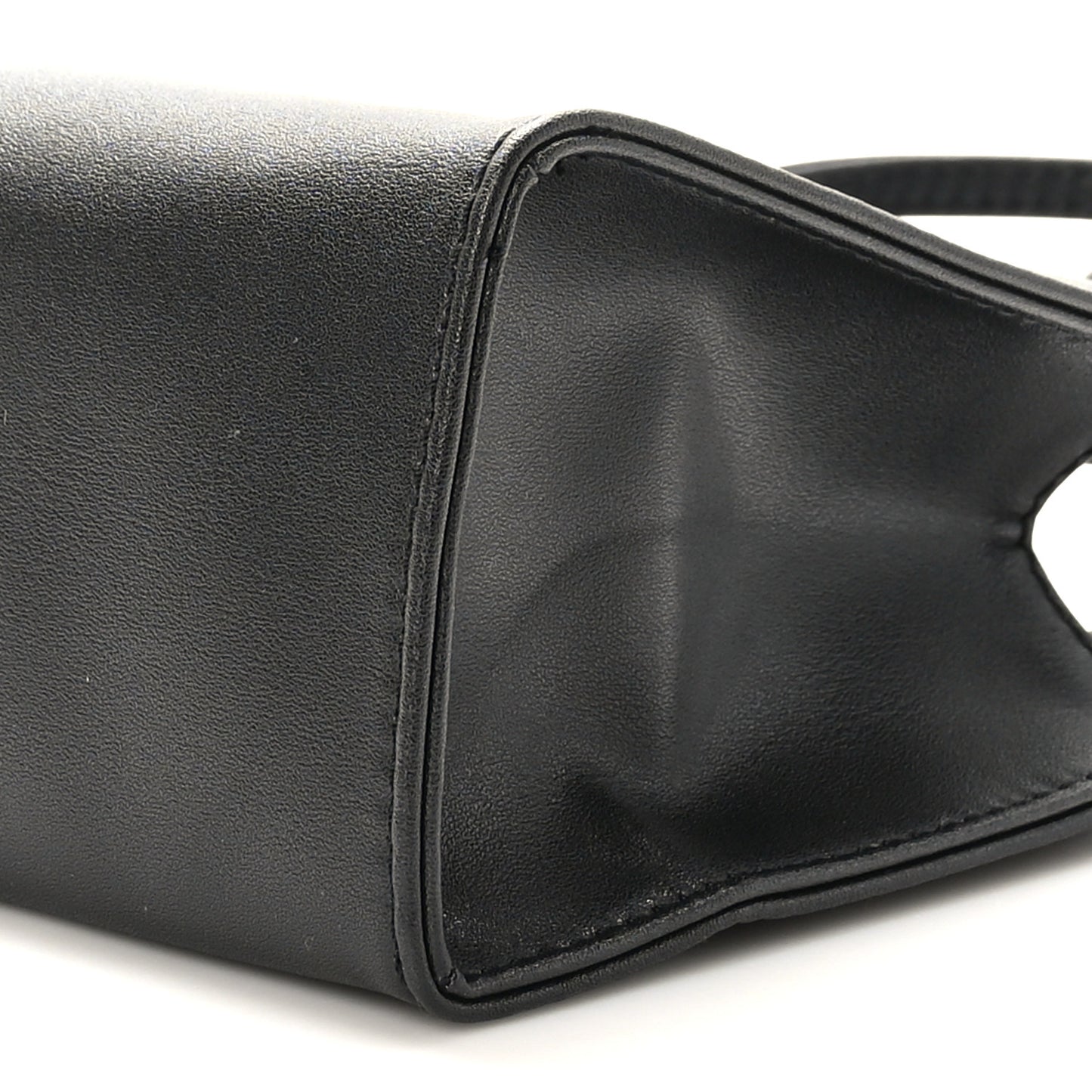 Vegan Leather Small Shopping Bag Black