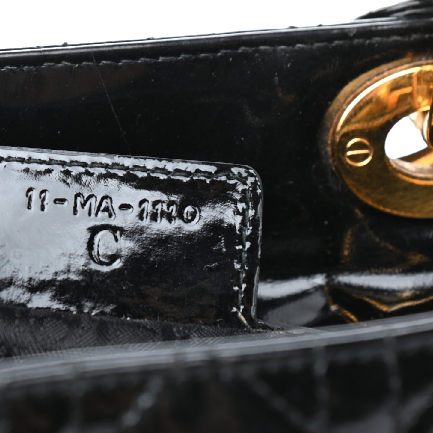 Patent Cannage Large Lady Dior Black
