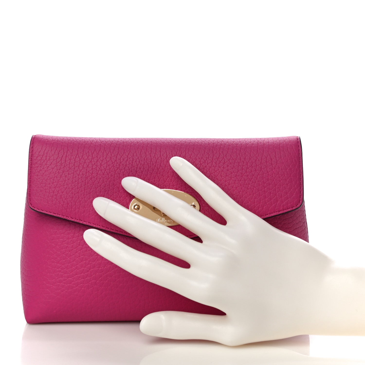 Mulberry Classic Grain Calfskin Darley Cosmetic Pouch Pink 2 of 9