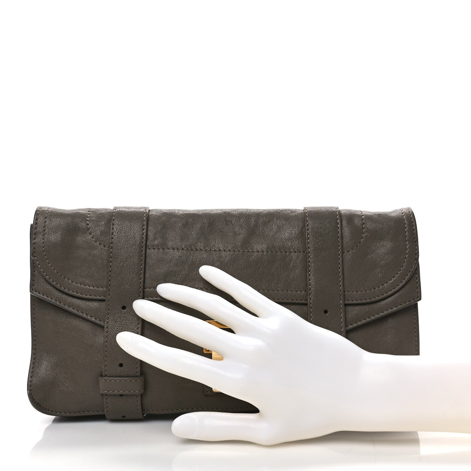Proenza Schouler Lambskin PS1 Pochette Clutch Smoke 2 of 10