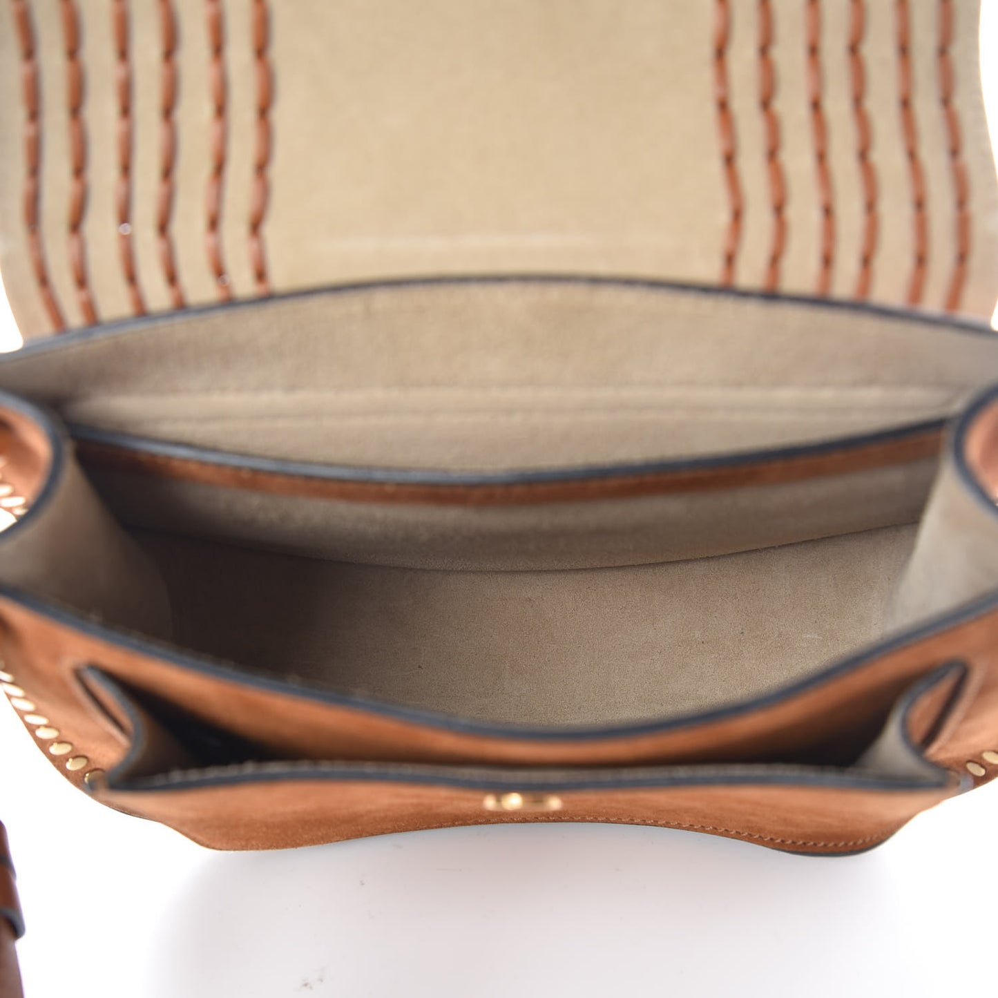 Suede Braided Small Hudson Shoulder Bag Caramel