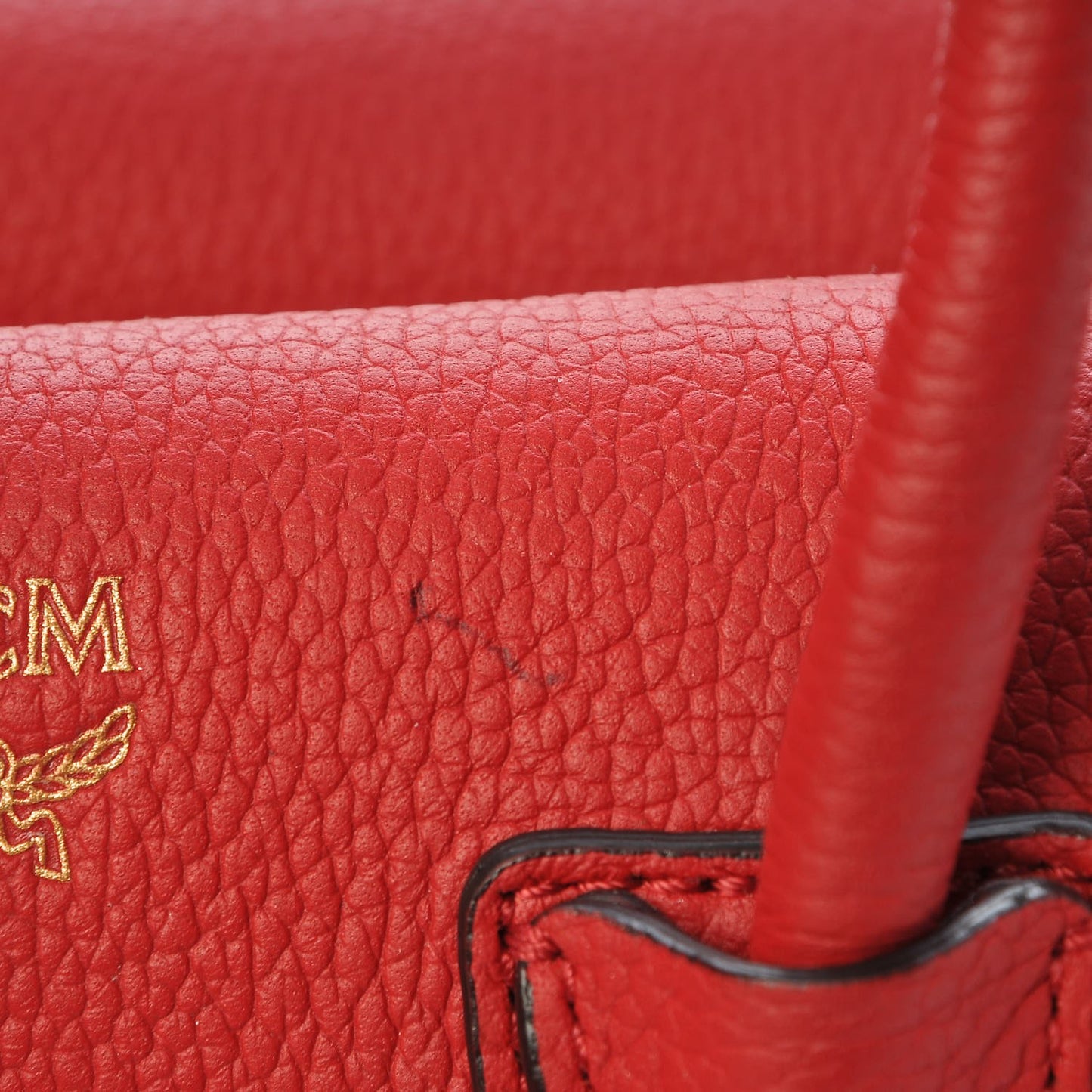 Grained Calfskin Mini Milla Tote Red