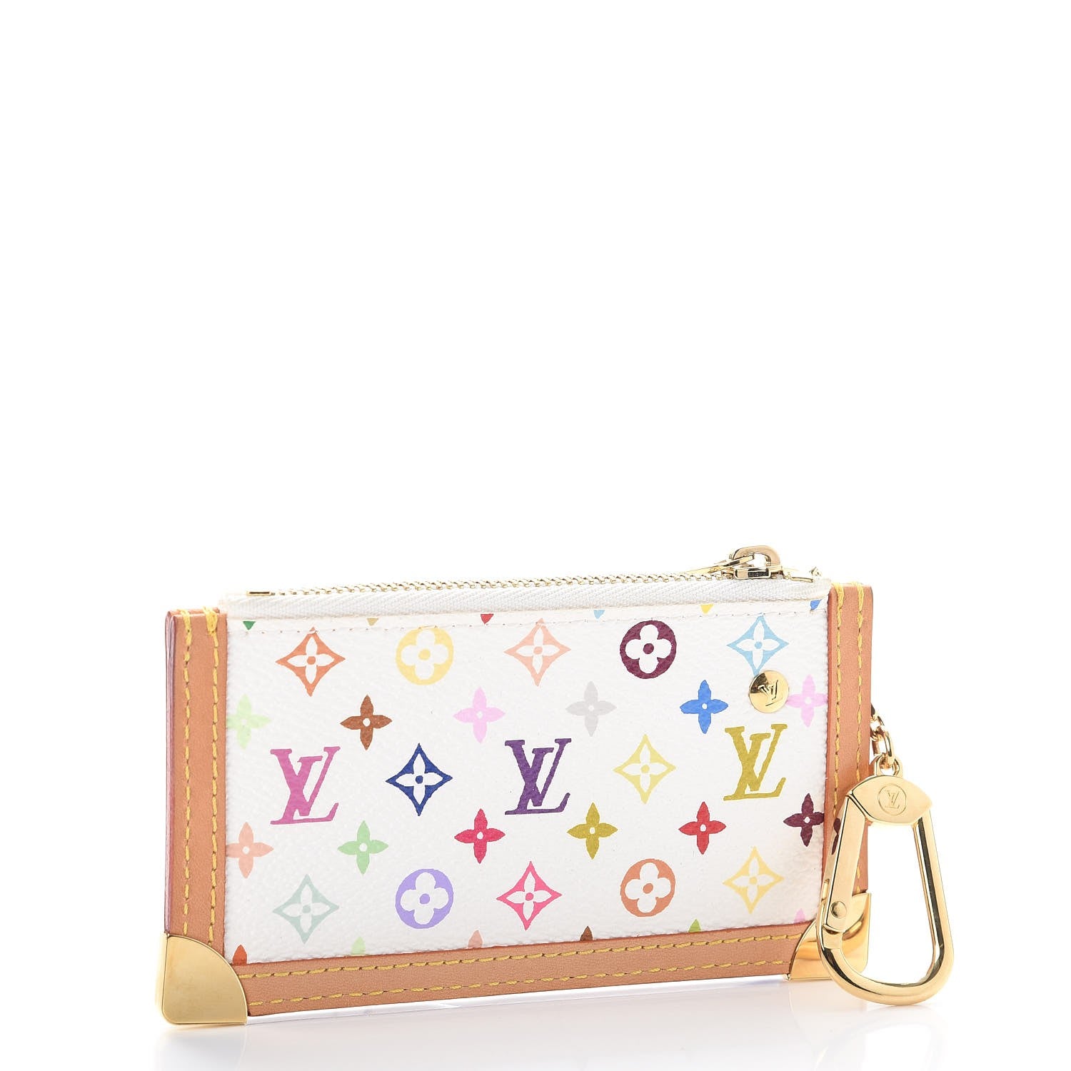 Louis Vuitton Monogram Multicolor Key Pouch White 3 of 7