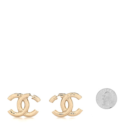 Chanel Metal Large CC Earrings Light Gold 2 of 4