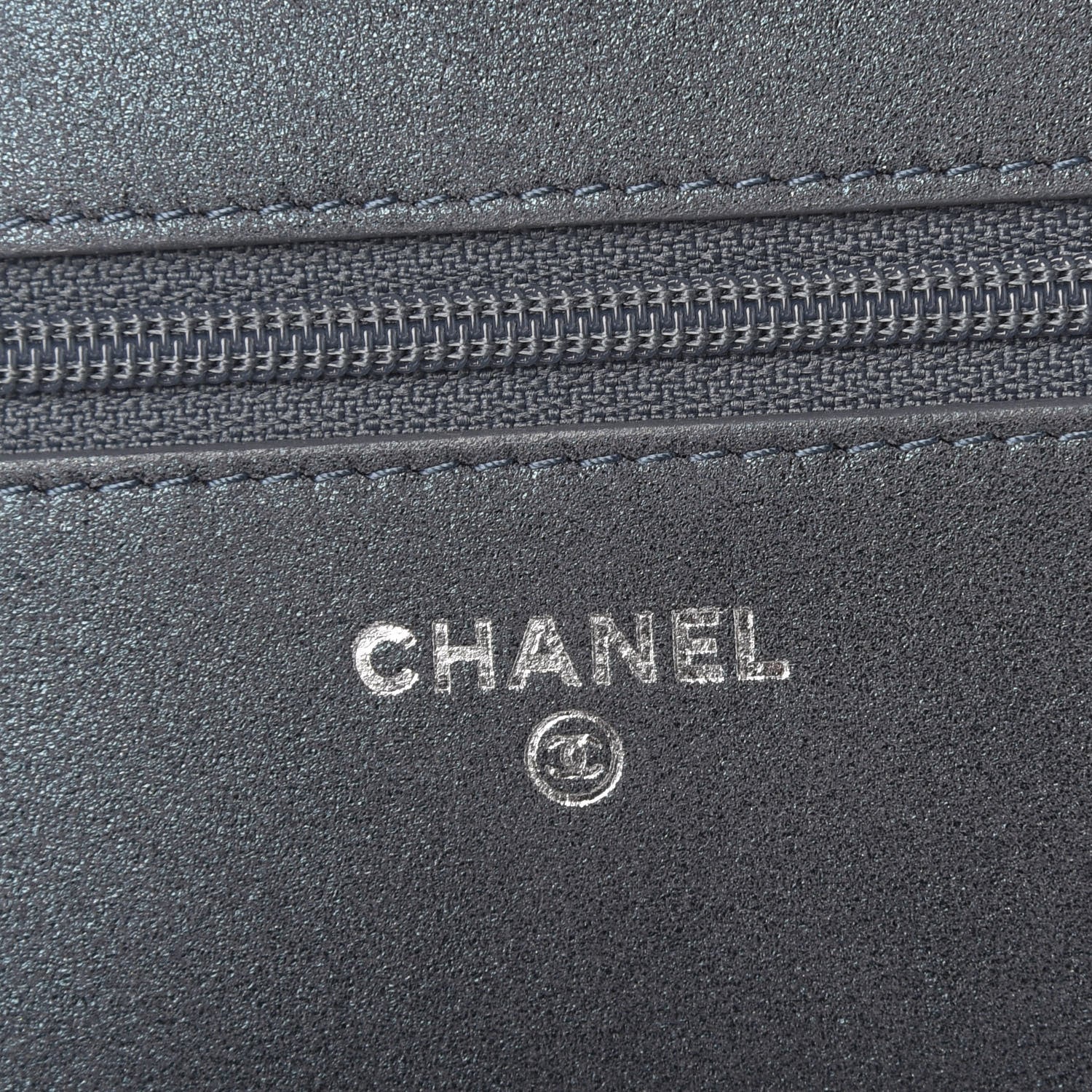 Chanel Crystal Quilted Wallet On Chain WOC Blue 6 of 13