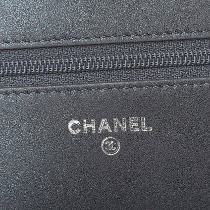 Chanel Crystal Quilted Wallet On Chain WOC Blue 6 of 13