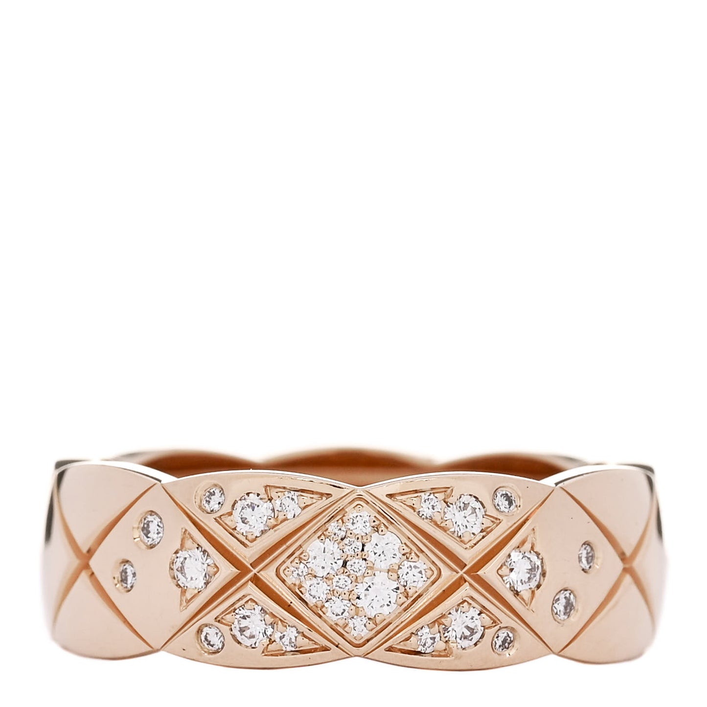 18K Beige Gold Diamond Small Coco Crush Ring 55 7.25