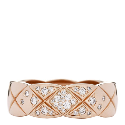 Chanel 18K Beige Gold Diamond Small Coco Crush Ring 55 7.25 1 of 6