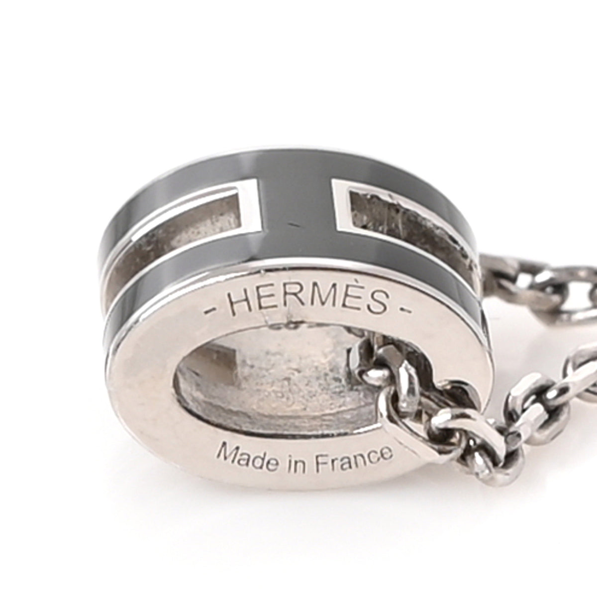 Hermes Lacquered Palladium Mini Pop H Pendant Necklace Black 5 of 6