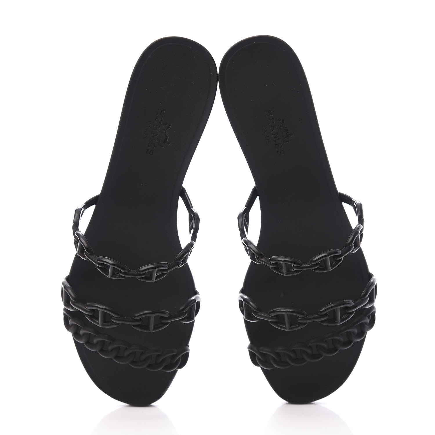 Hermes Rubber Chaine d'Ancre Rivage Sandals 36 Black 5 of 10