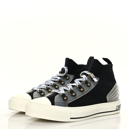 Christian Dior Technical Knit Calfskin Womens Walk'N'Dior High Top Sneakers 41.5 Black 5 of 8