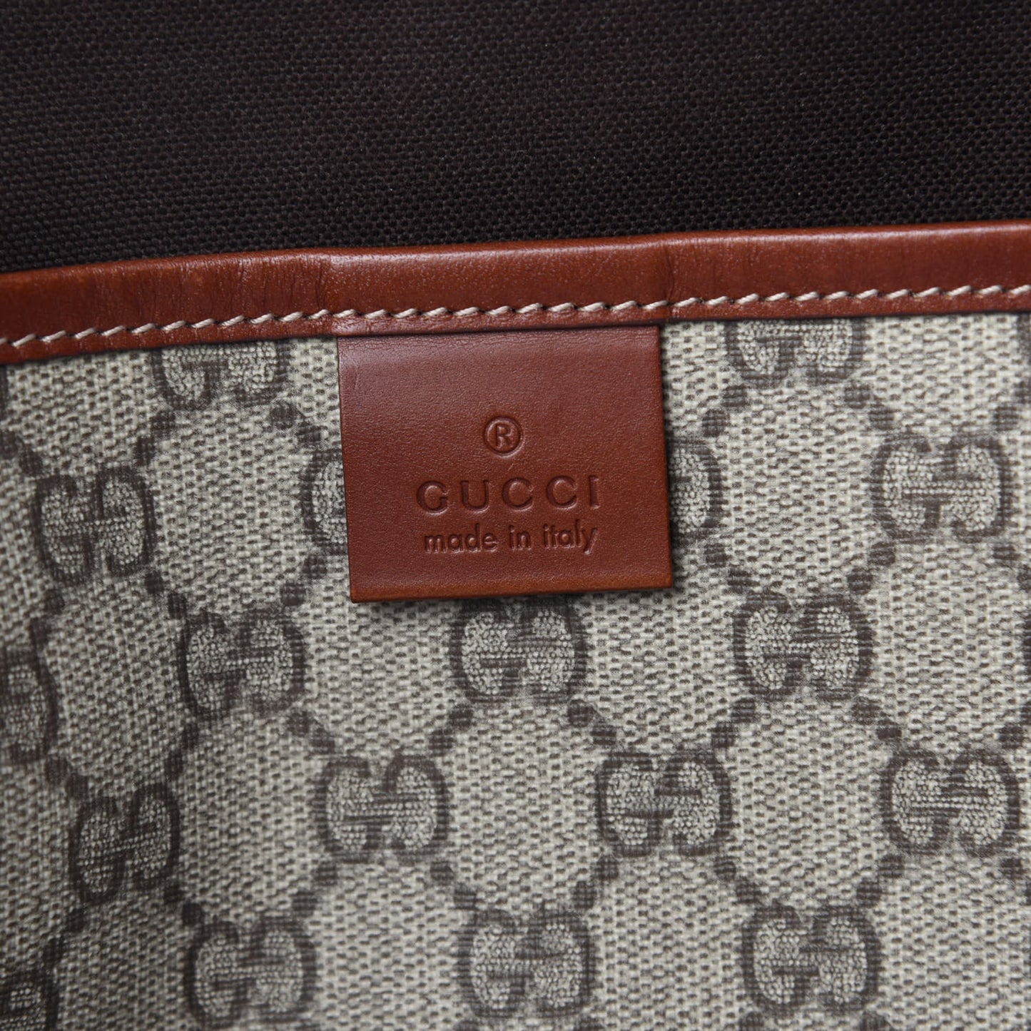 GG Plus Monogram Large Signature Web Loop Tote Brown