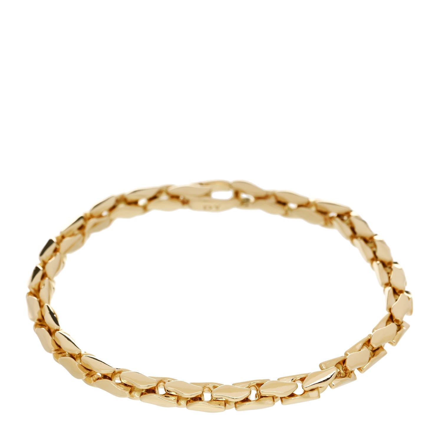 David Yurman 18K Yellow Gold 5mm Fluted Chain Bracelet 1 of 4