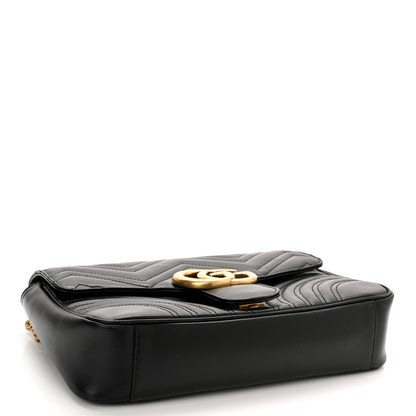 Gucci Calfskin Matelasse Medium GG Marmont Shoulder Bag Black 4 of 10