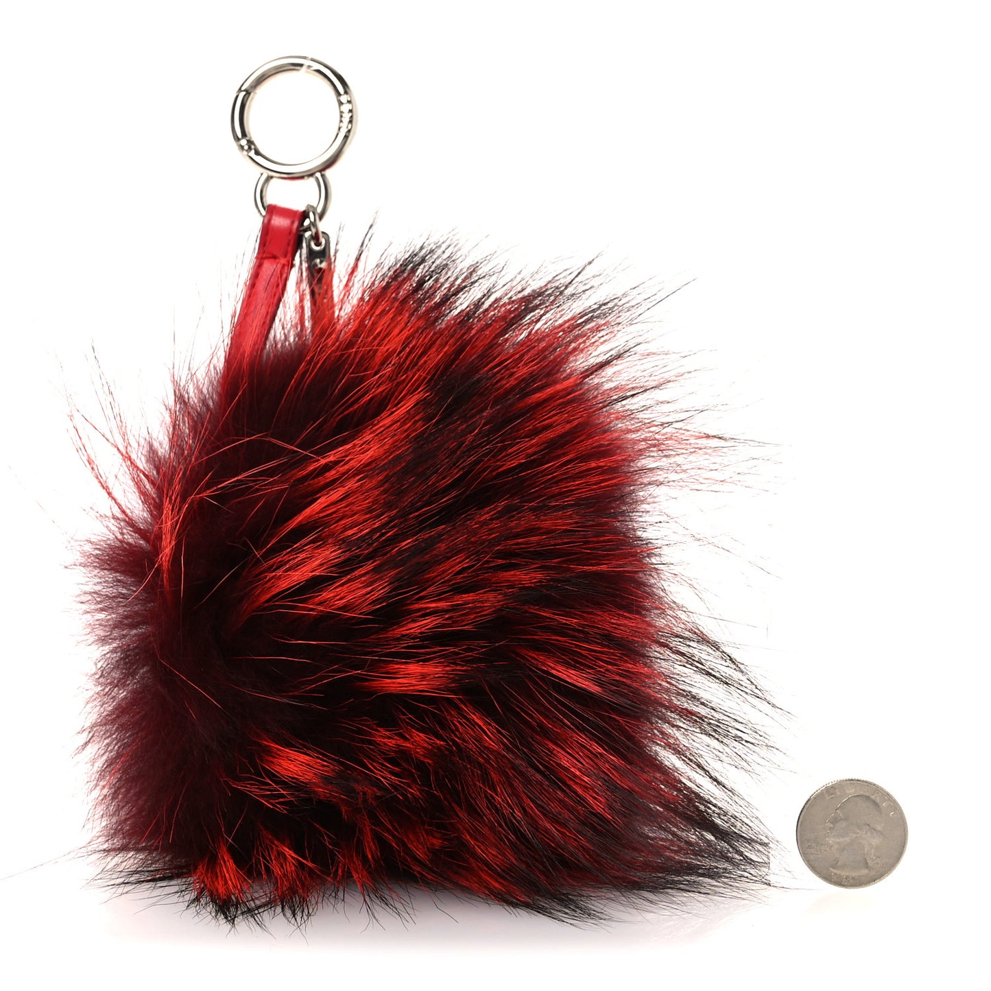 Fox Mink Rabbit Fur Crystal Eye Furry Cracker Monster Bag Charm Red Pink