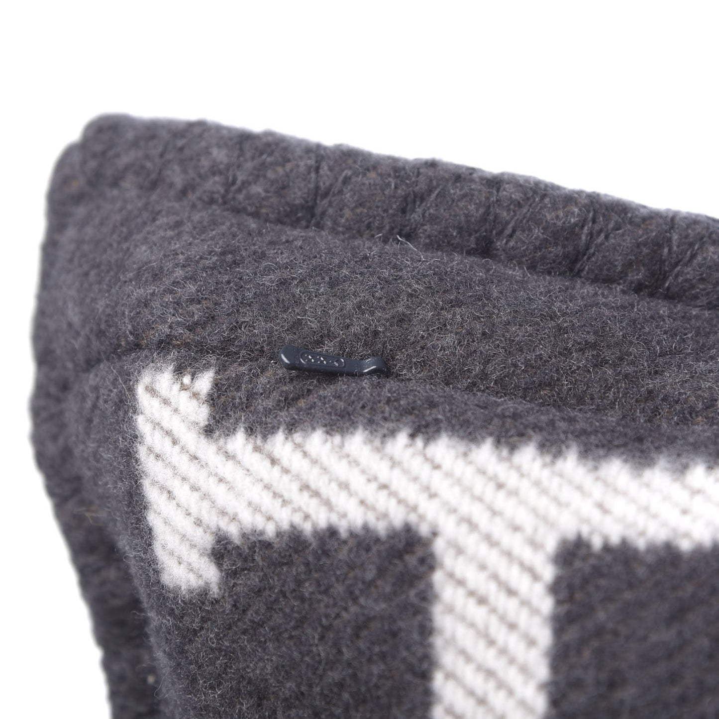 Wool Cashmere Avalon Pillow PM Ecru Gris Fonce