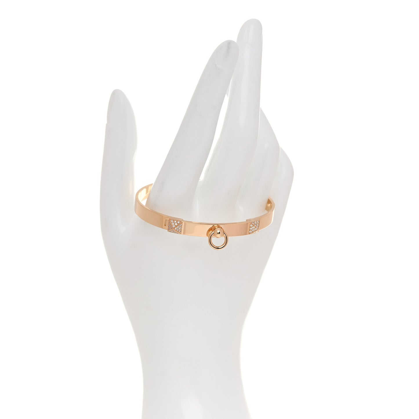 18K Rose Gold Diamond PM Collier De Chien Bracelet ST