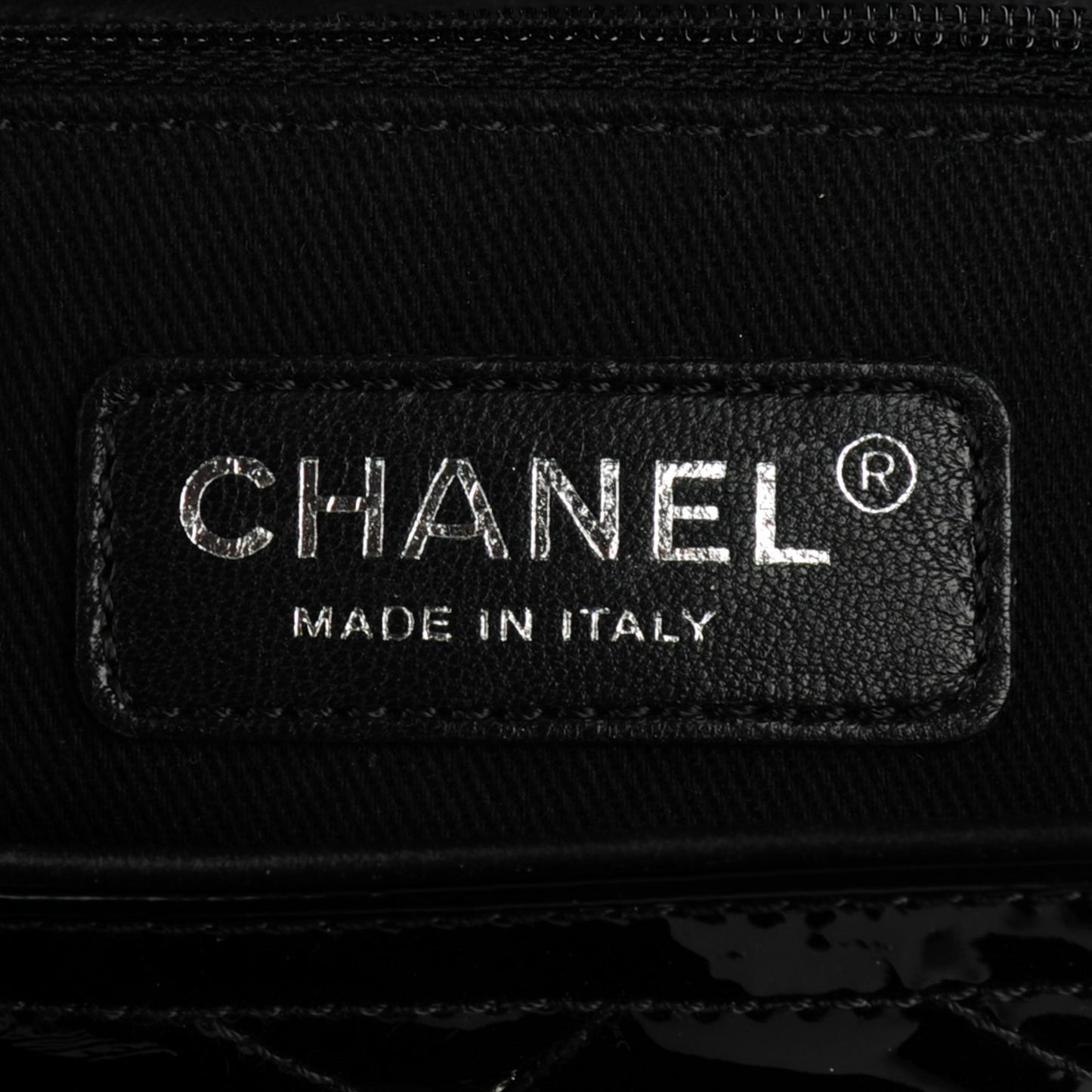 Patent Quilted Large Coco Shine Flap Black