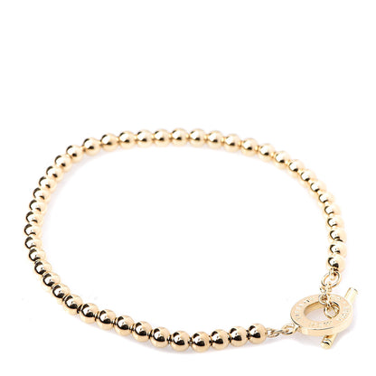 Tiffany 18K Yellow Gold 4mm Beads Toggle Bracelet 3 of 4