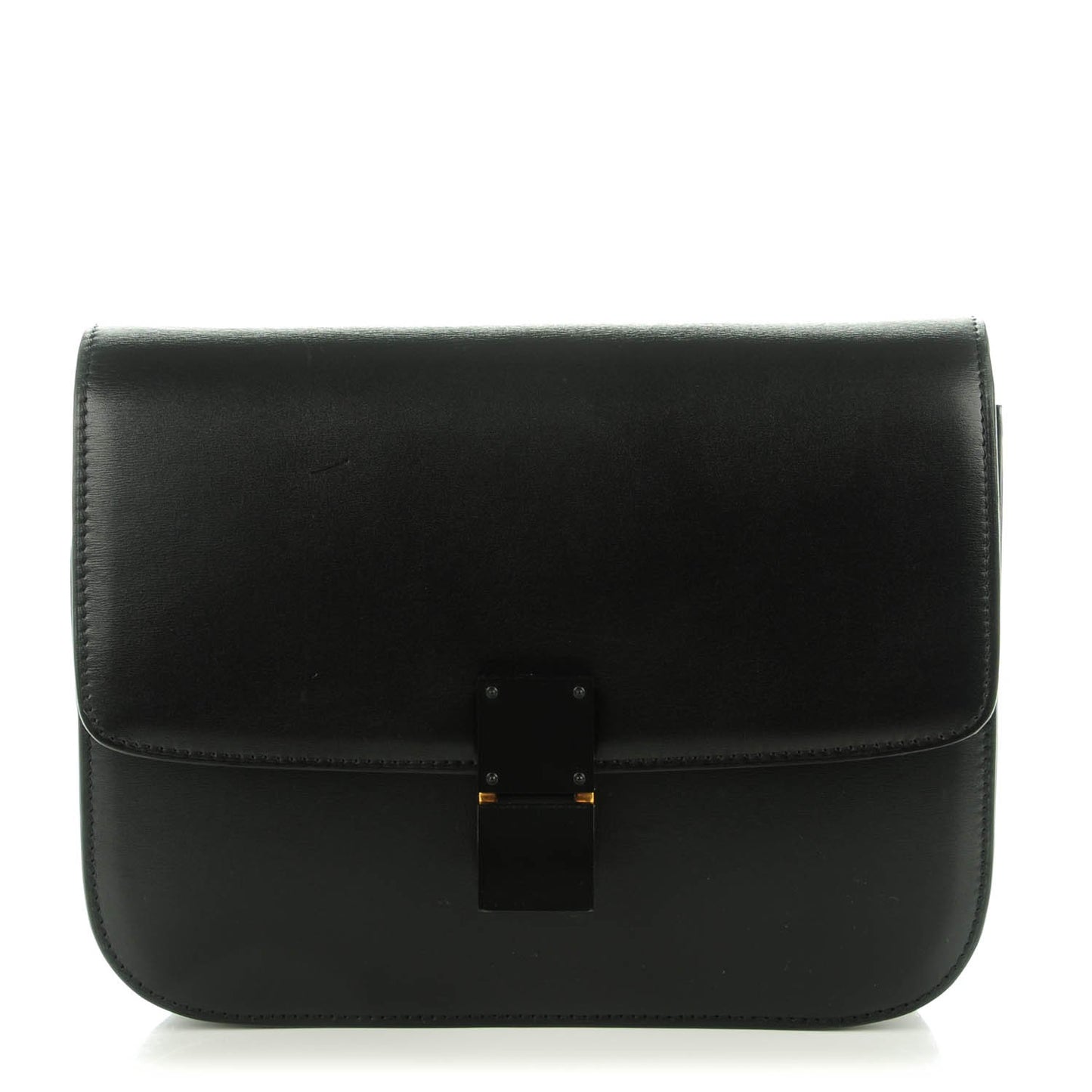 Box Calfskin Medium Classic Box Flap Bag Black