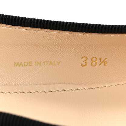 Prada Nappa Vernice Cap Toe Logo Bow Ballerina Flats 38.5 Black 8 of 12