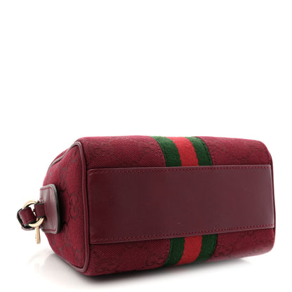 Gucci GG Supreme Monogram Textured Dollar Calfskin Web Super Mini Ophidia Top Handle Bowler Bag Rosso Ancora 7 of 19