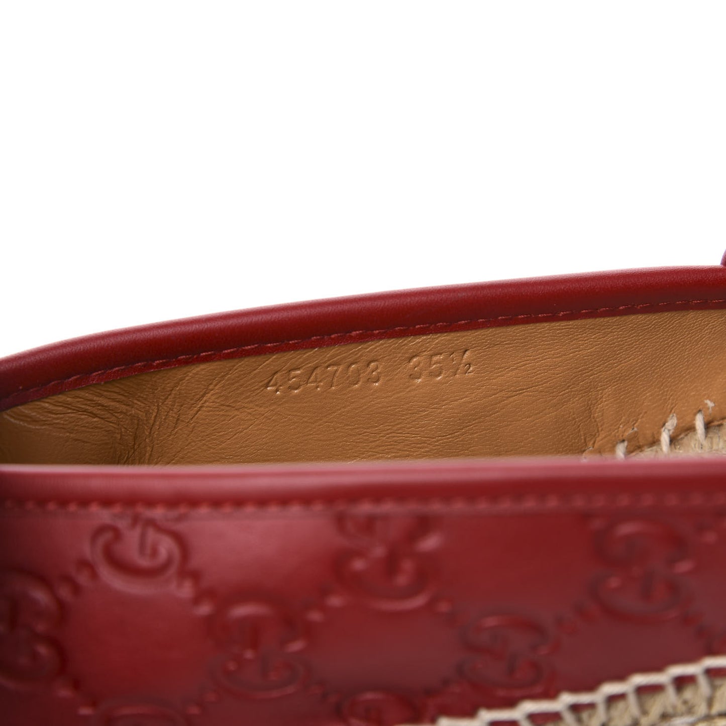 Guccissima Signature Espadrilles 35.5 Hibiscus Red