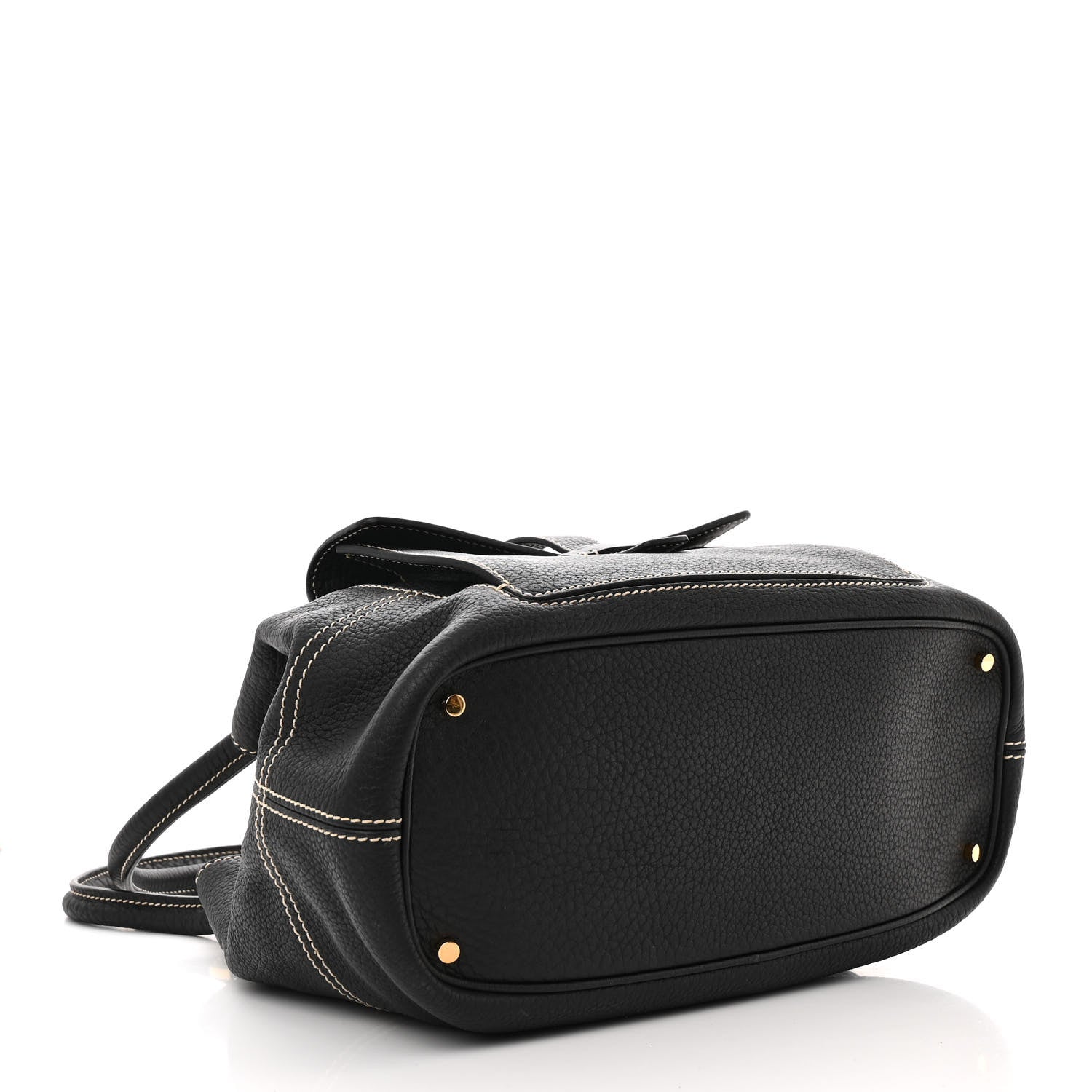 Loro Piana Grained Calfskin Globe Shoulder Bag Black 4 of 9
