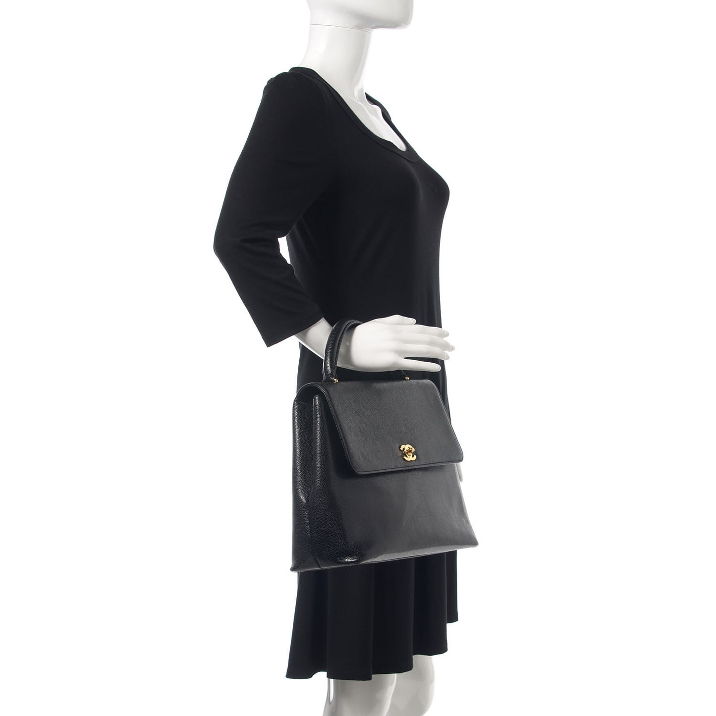Caviar Kelly Jumbo Flap Black