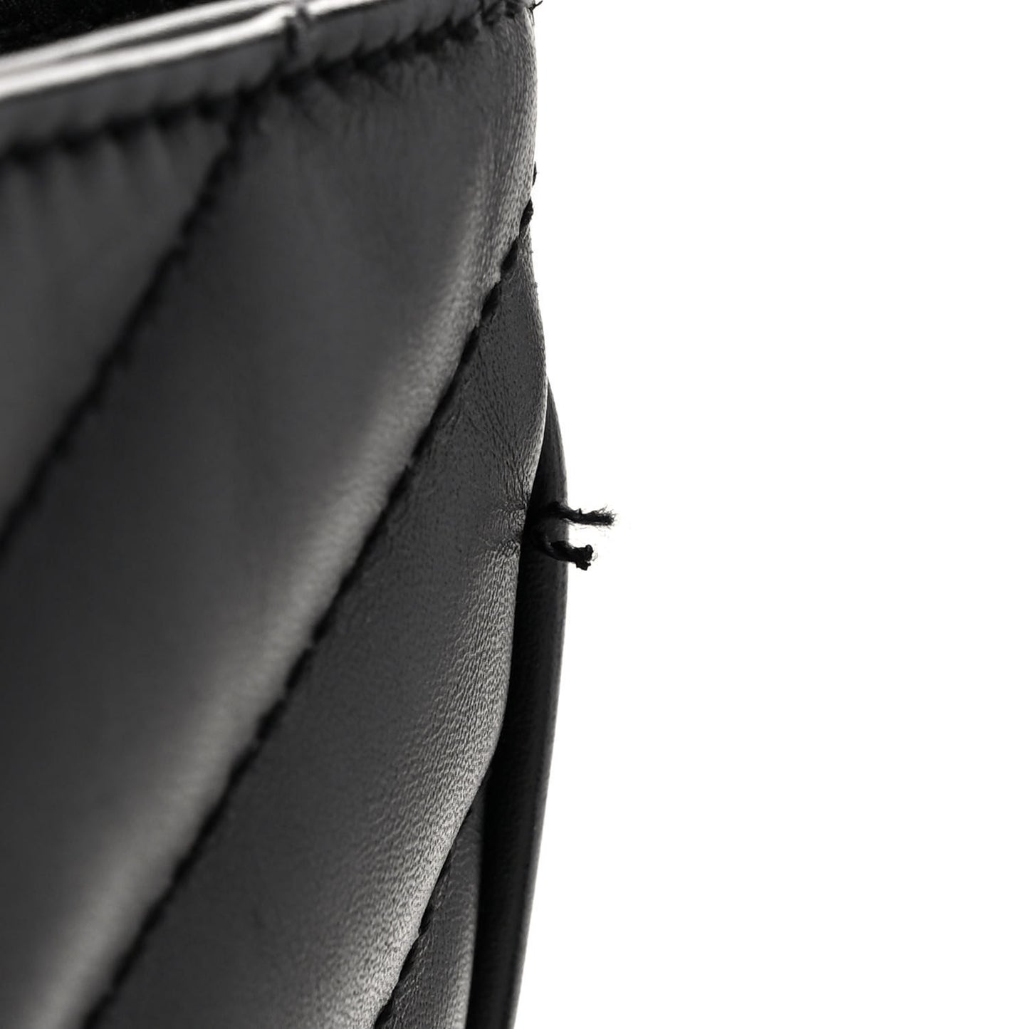 Lambskin Matelasse Chevron Monogram Shopping Bag Black