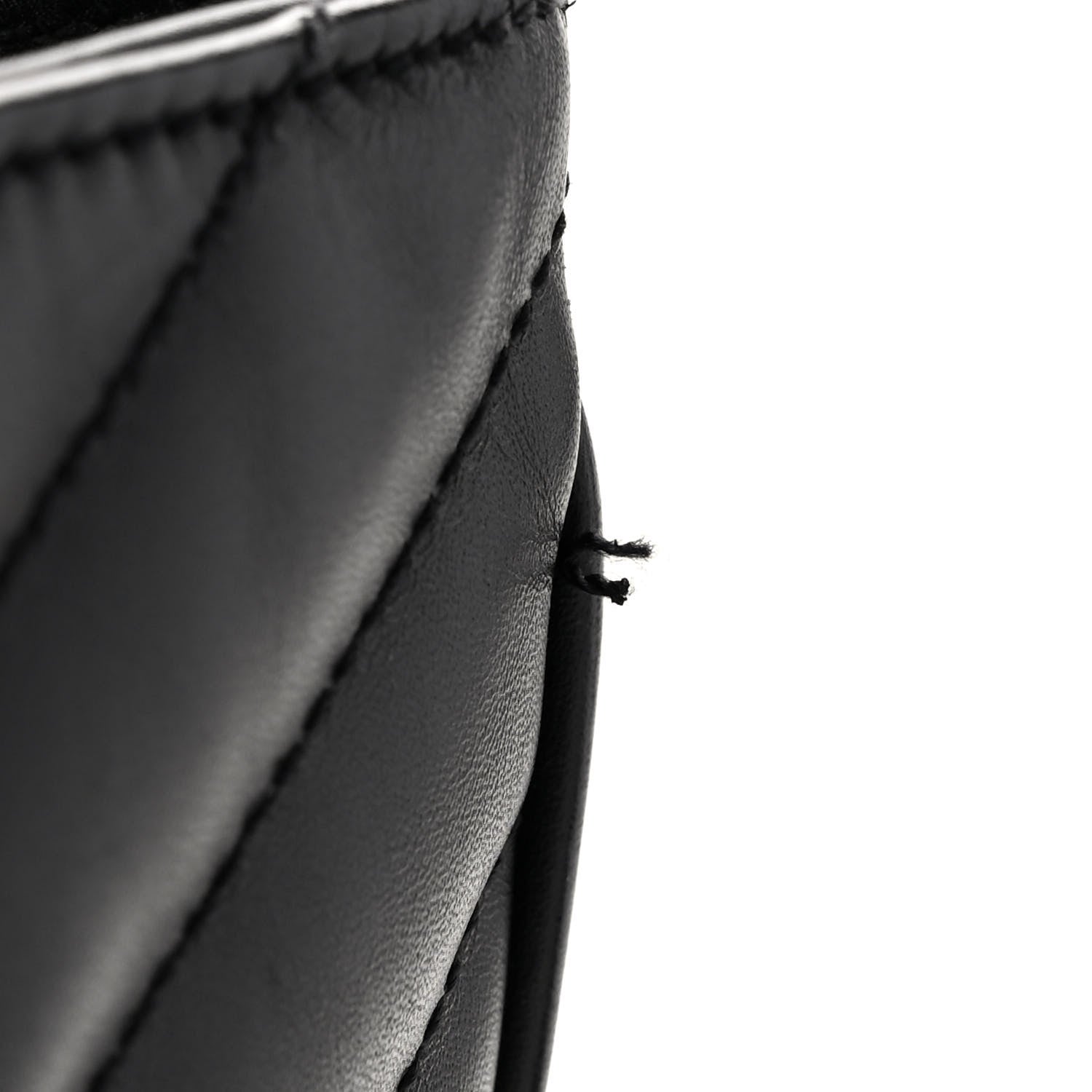 Saint Laurent Lambskin Matelasse Chevron Monogram Shopping Bag Black 11 of 11