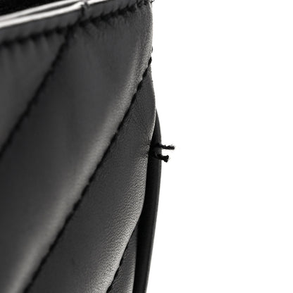 Saint Laurent Lambskin Matelasse Chevron Monogram Shopping Bag Black 11 of 11