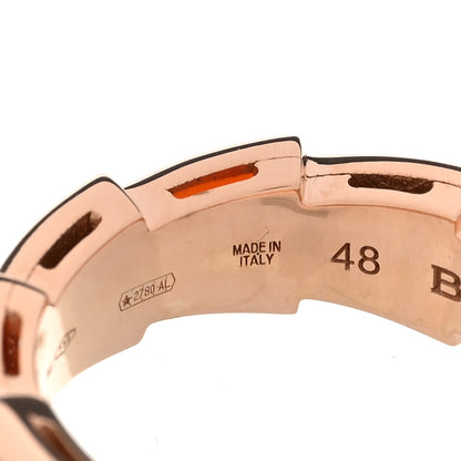 Bulgari 18K Rose Gold Diamond Carnelian 6mm Serpenti Viper Band Ring 48 4.5 4 of 7