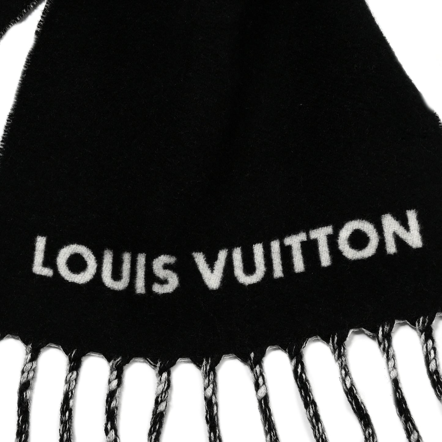 Cashmere Monogram Smash Scarf Black
