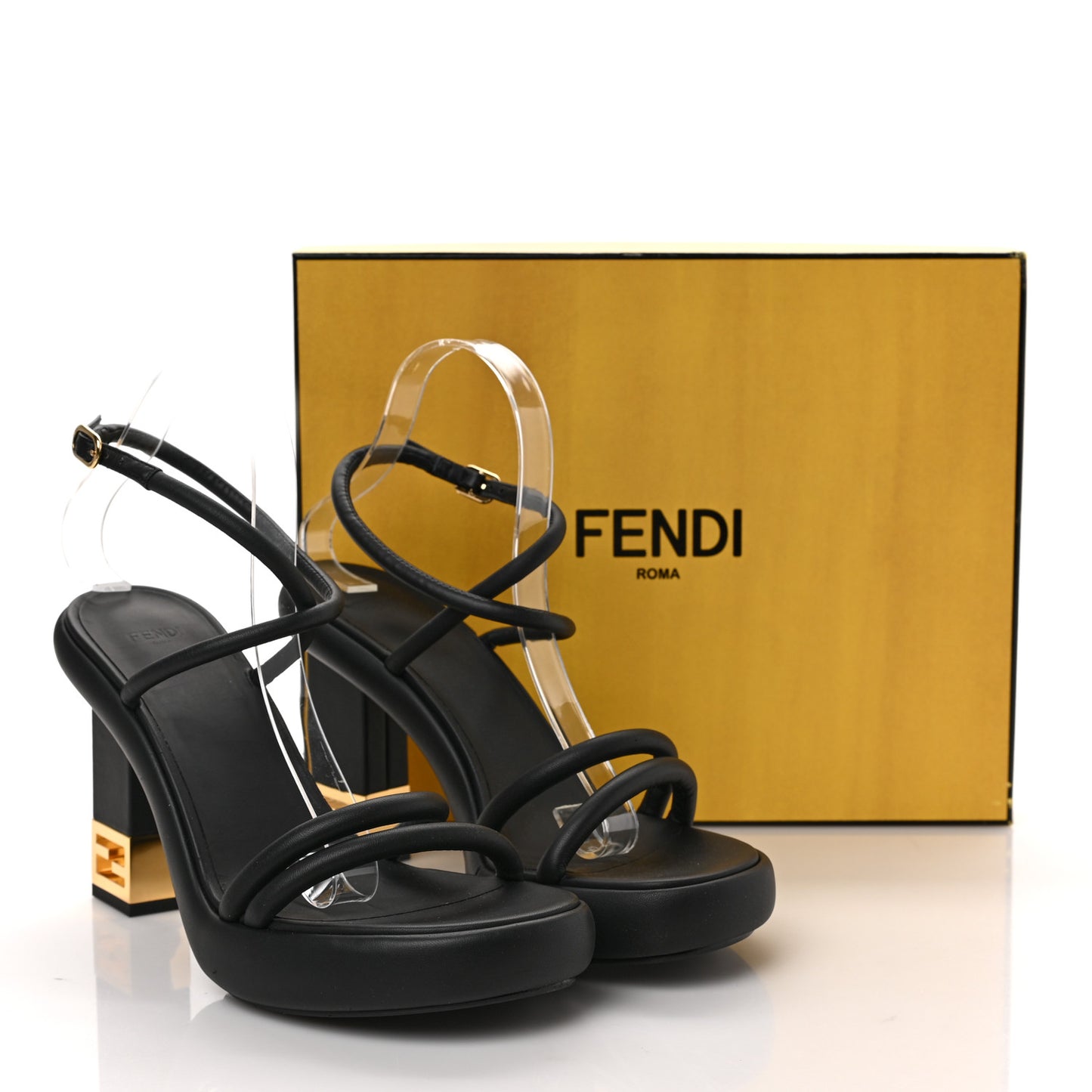 Nappa Baguette Ankle Strap 30/110mm Platform Sandals 40.5 Black