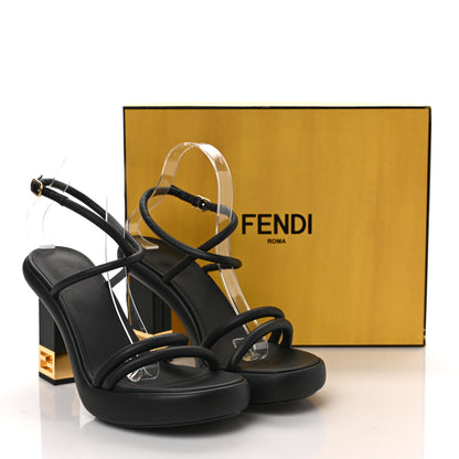 Fendi Nappa Baguette Ankle Strap 30/110mm Platform Sandals 40.5 Black 8 of 8