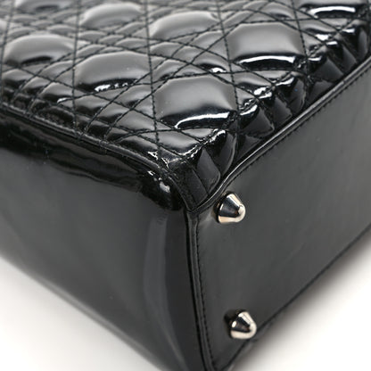 Christian Dior Patent Cannage Large Lady Dior Black 9 of 10