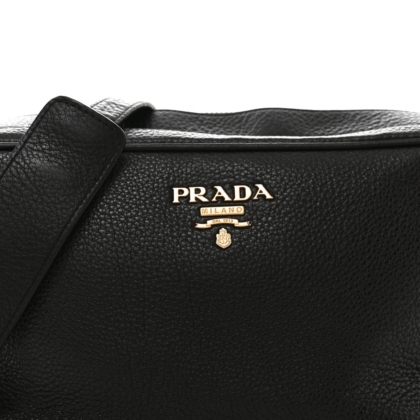 Vitello Daino Medium Double Zip Shoulder Bag Black