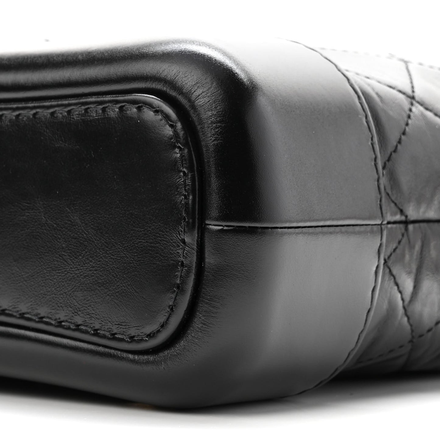 Aged Calfskin Quilted Small Gabrielle Hobo Black
