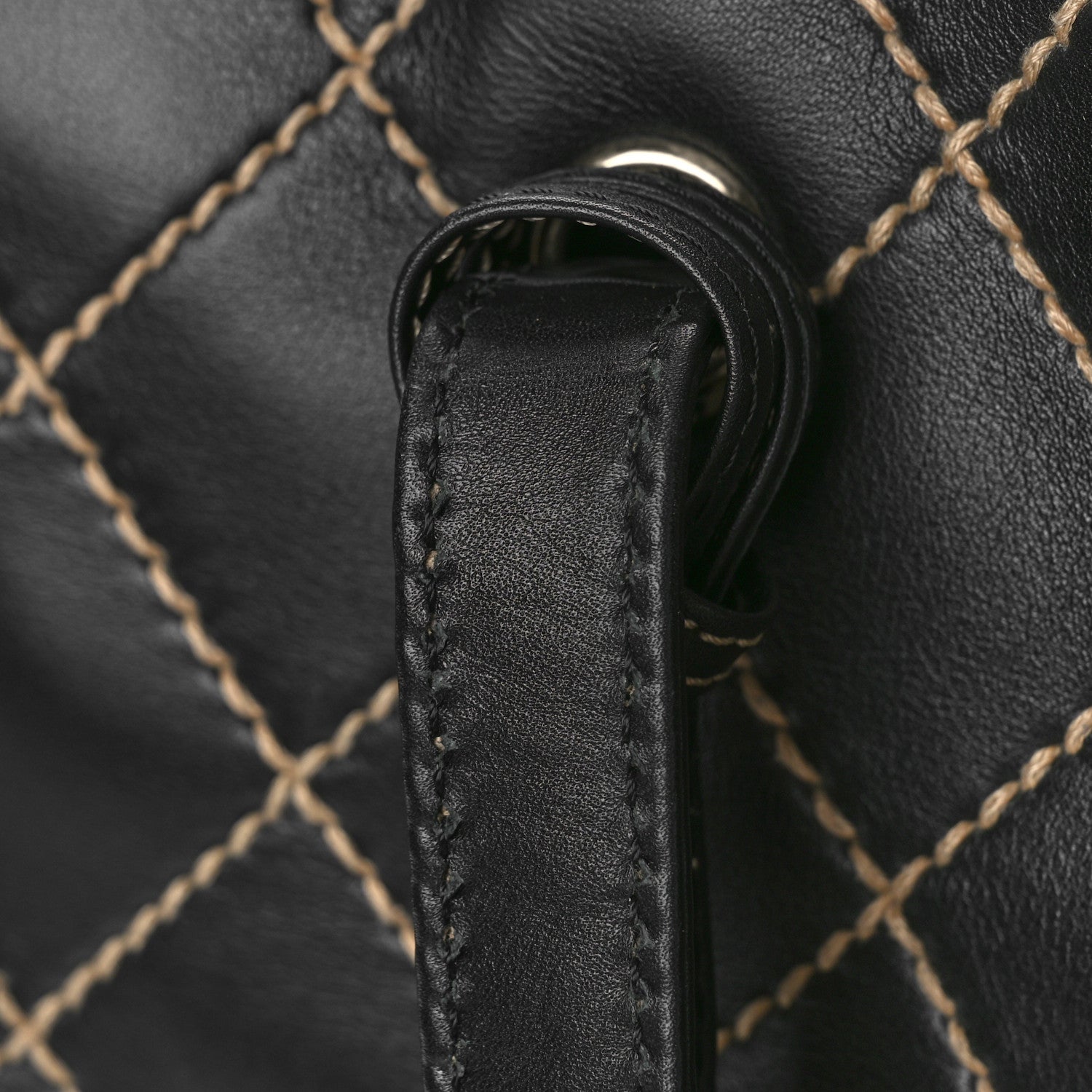 Chanel Calfskin Contrast Stitch Surpique Bowler Black 10 of 12