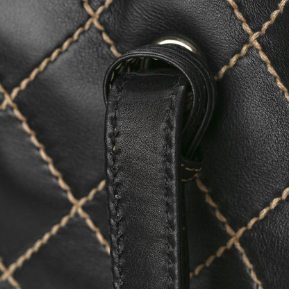 Chanel Calfskin Contrast Stitch Surpique Bowler Black 10 of 12