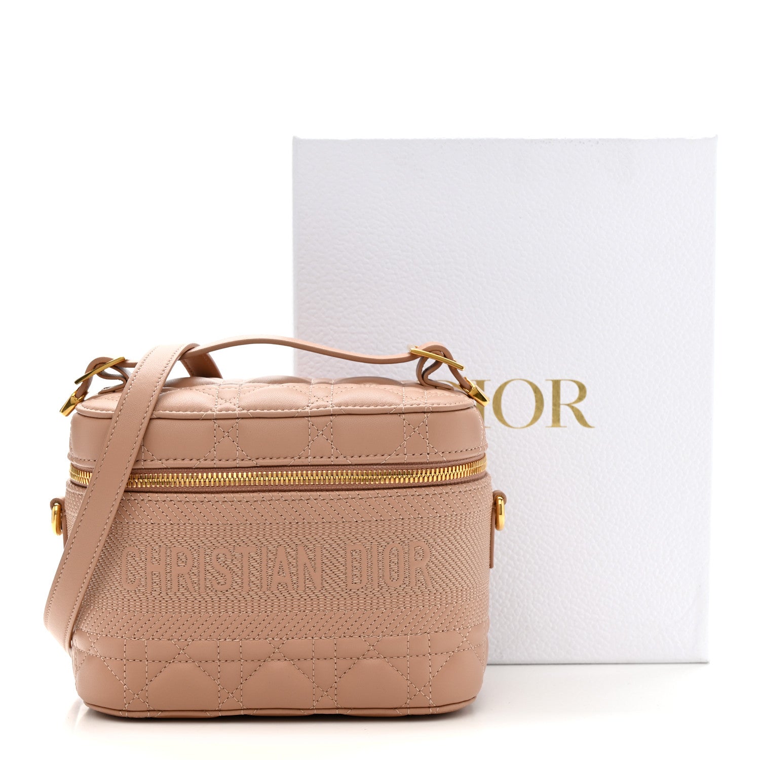 Christian Dior Lambskin Cannage Small Diortravel Vanity Case Rose Des Vents 10 of 10