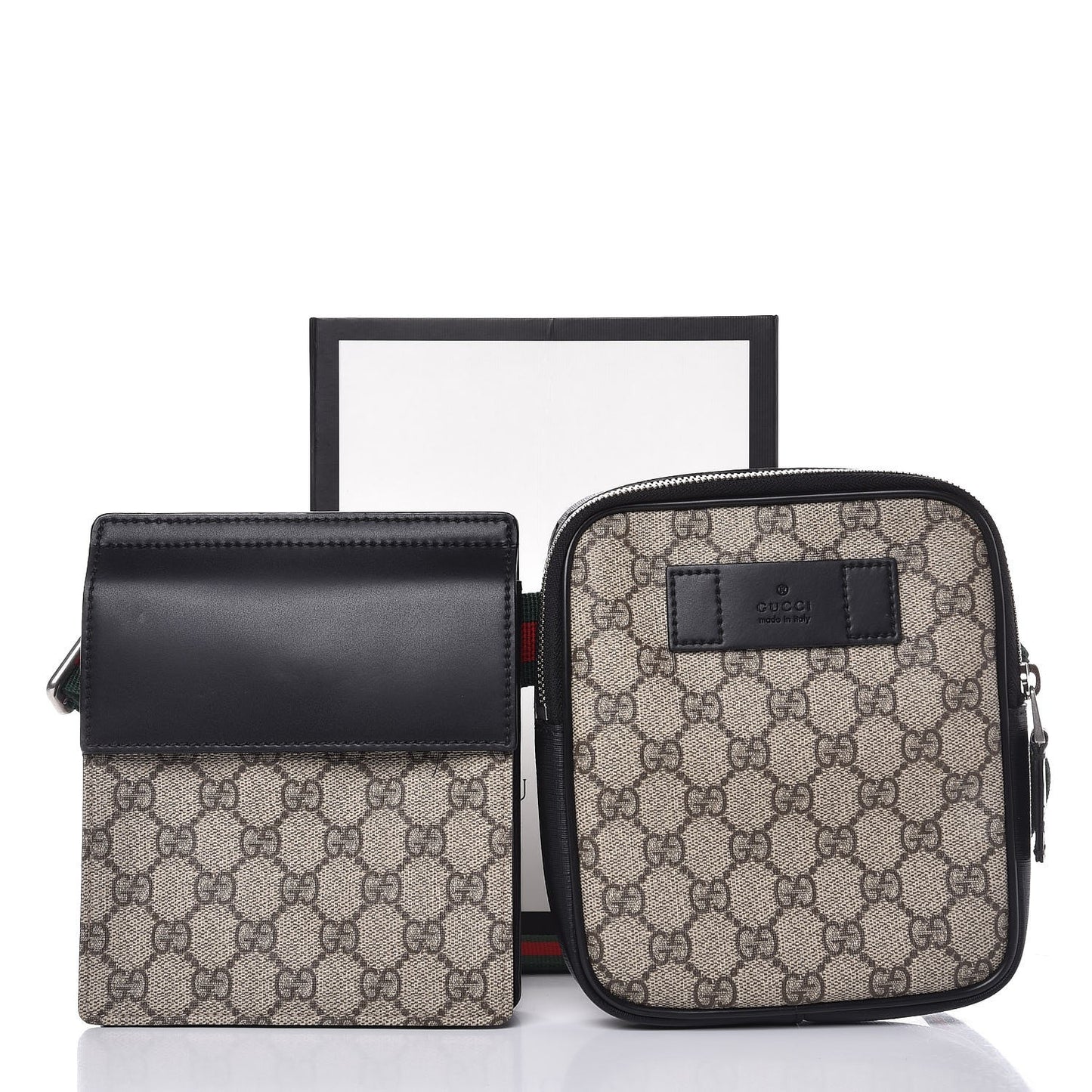 GG Supreme Monogram Web Belt Bag Black