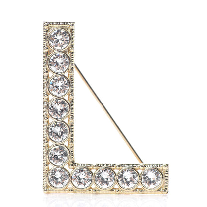 Chanel Crystal Cha-Nel Logo Brooch Set Gold 8 of 10