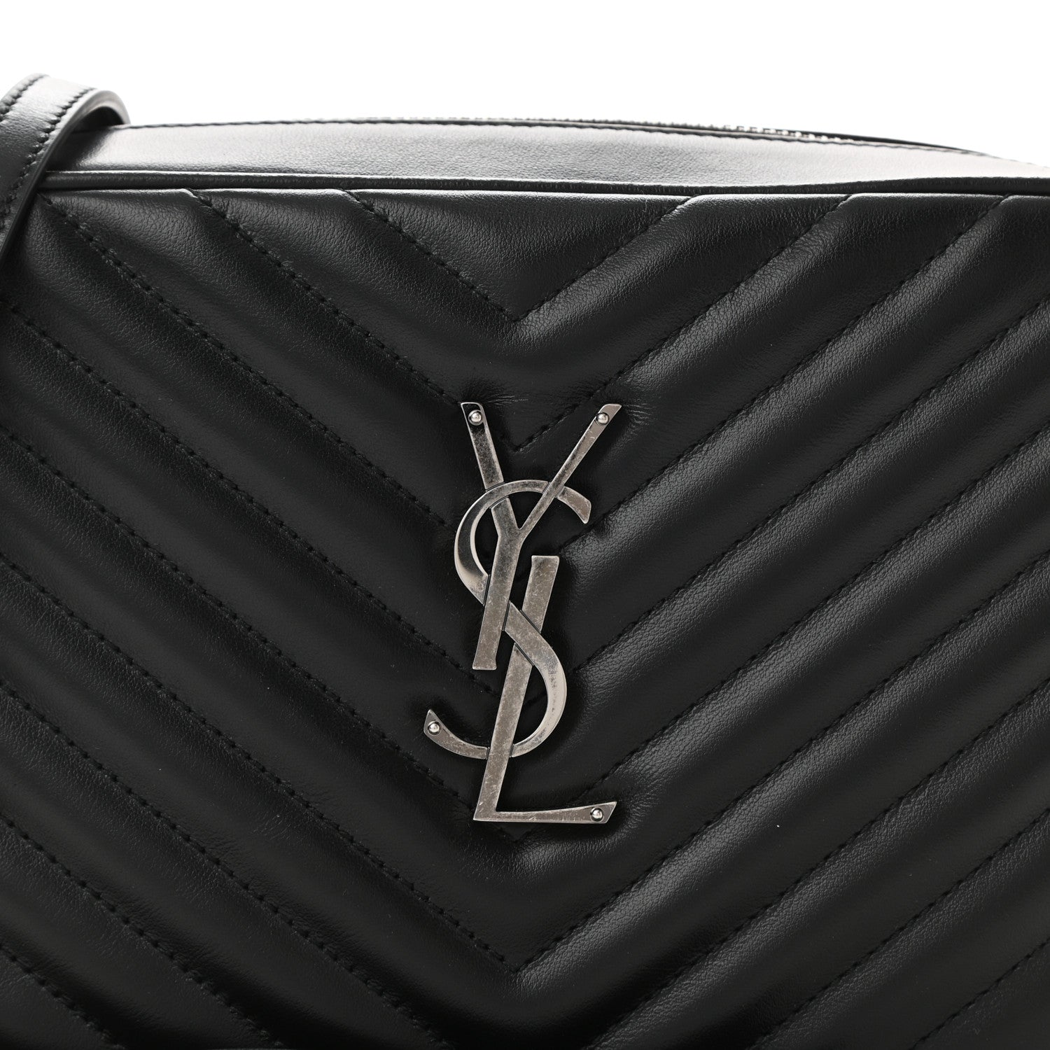 Saint Laurent Calfskin Matelasse Monogram Lou Camera Bag Black 8 of 10