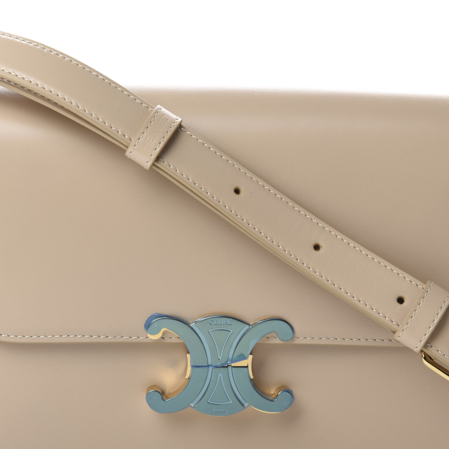 Celine Shiny Calfskin Medium Triomphe Nude 11 of 11