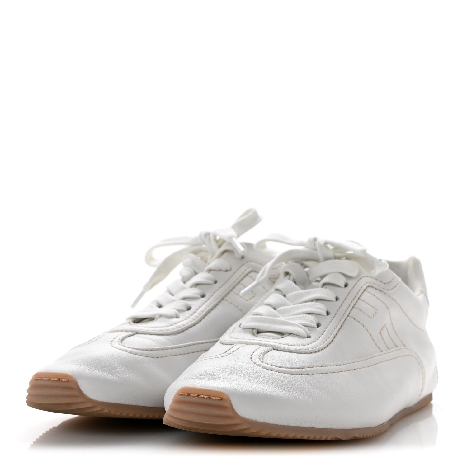 Hermes Supple Calfskin Master Sneakers 38 Beige Glaise 4 of 10