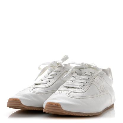 Hermes Supple Calfskin Master Sneakers 38 Beige Glaise 4 of 10