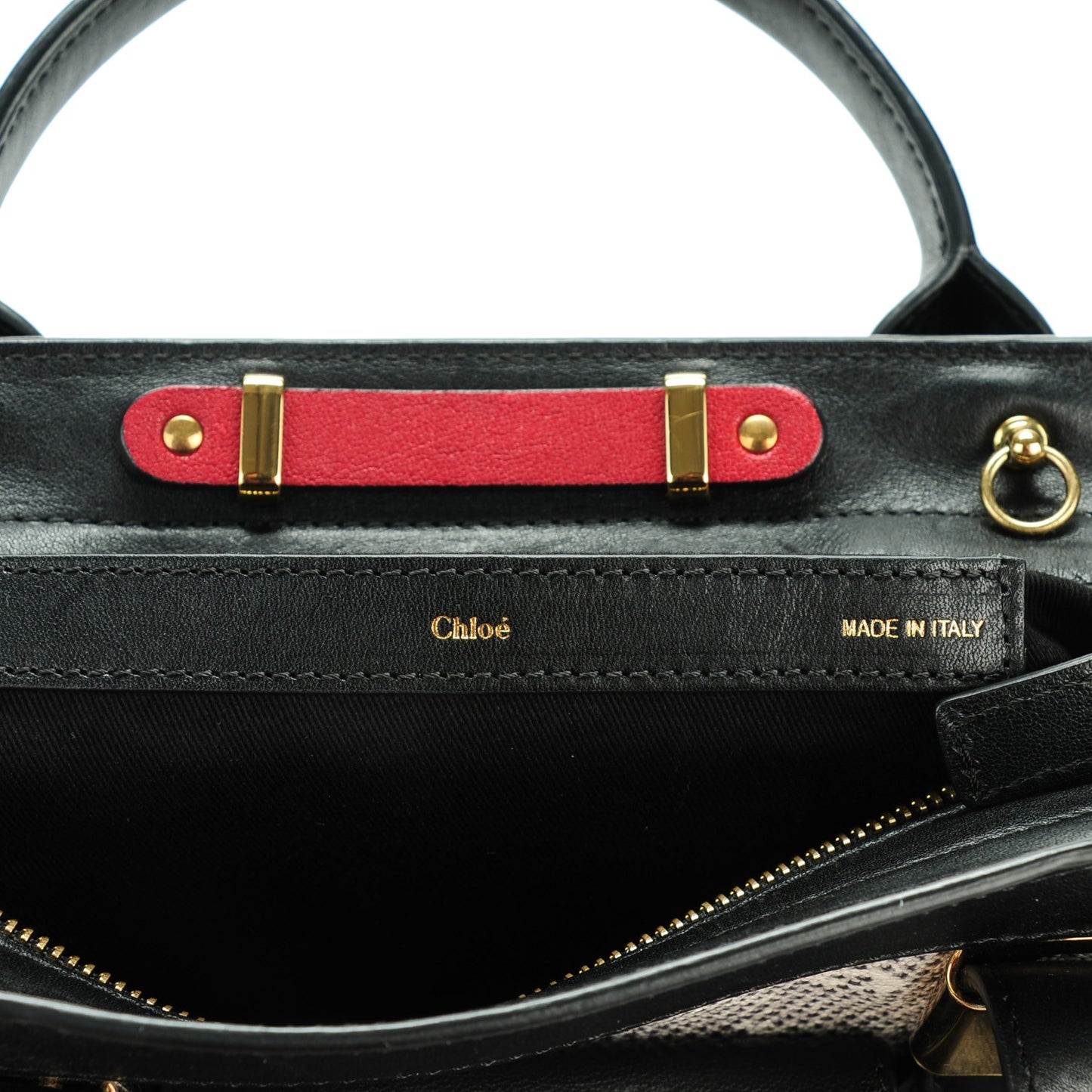 Calfskin Lizard Embossed Mini Alice Satchel Black White
